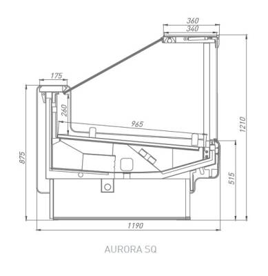 Витрина холодильная Brandford Aurora SQ 375