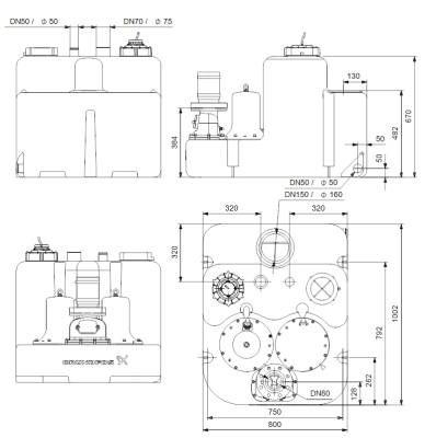 Насосная установка канализационная Grundfos Multilift MLD.15.3.4